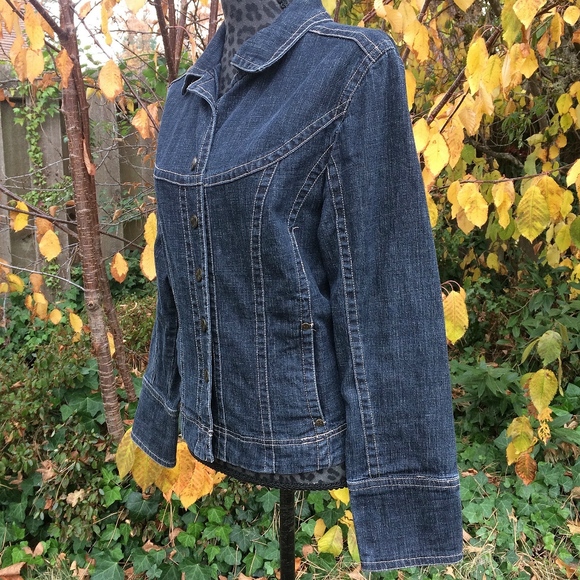Ami Dark Blue Denim Jean Jacket - Size Large - Picture 3 of 7